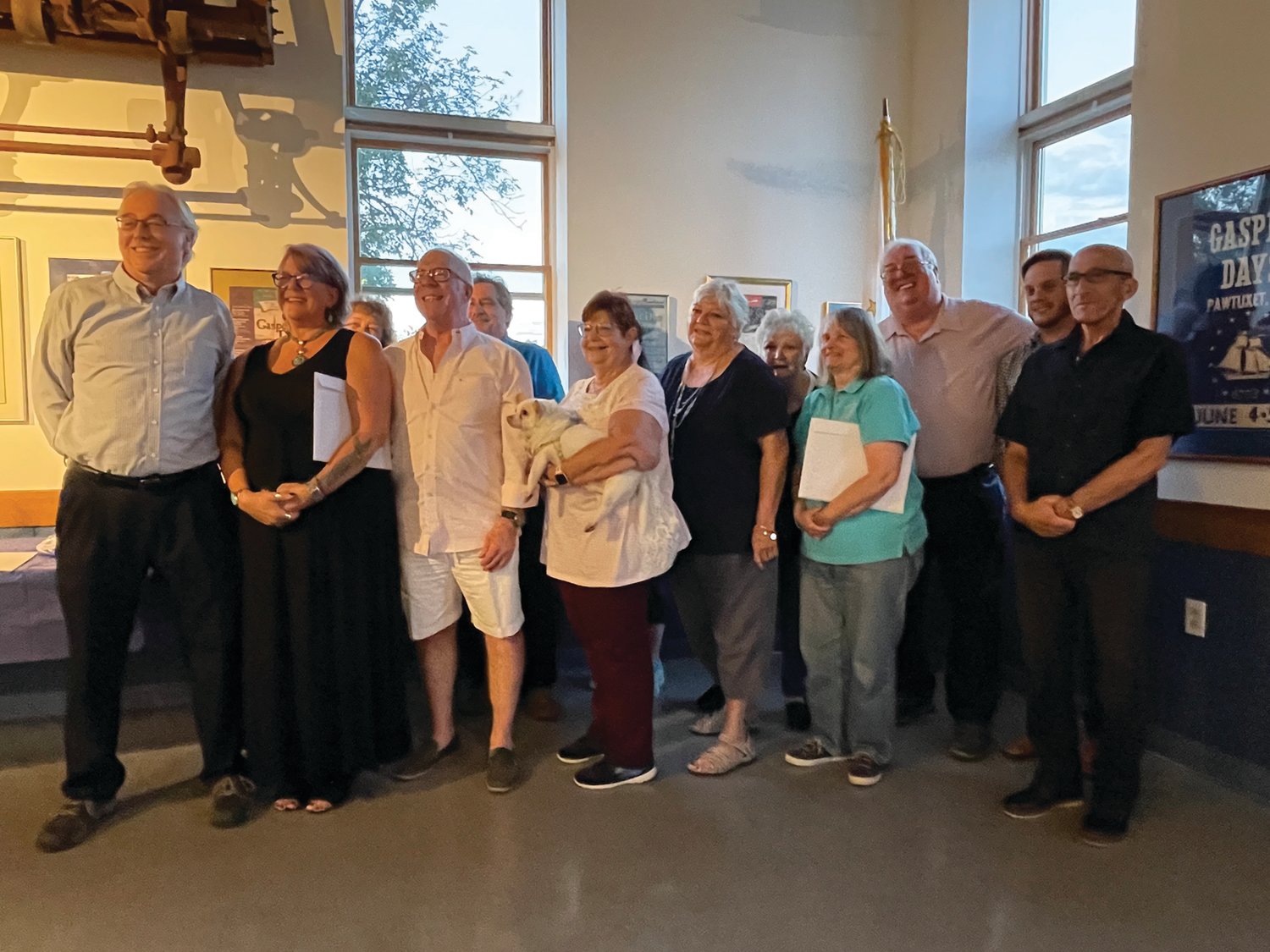 GASPEE TEAM: The newly installed officers of the Gaspee Days Committee gather after the Sept. 2 ceremony at the Aspray Boat House.
